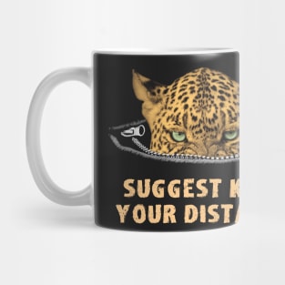 Angry Leopard Keep Your Distance Social Distancing Mug